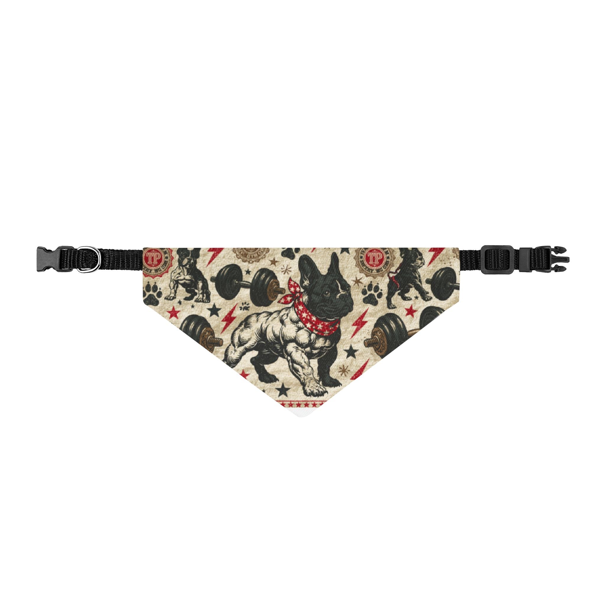 Clip-on Pet Bandana — Retro Tattoo Puppy Pattern Collar Accessory-Pet Bandana
