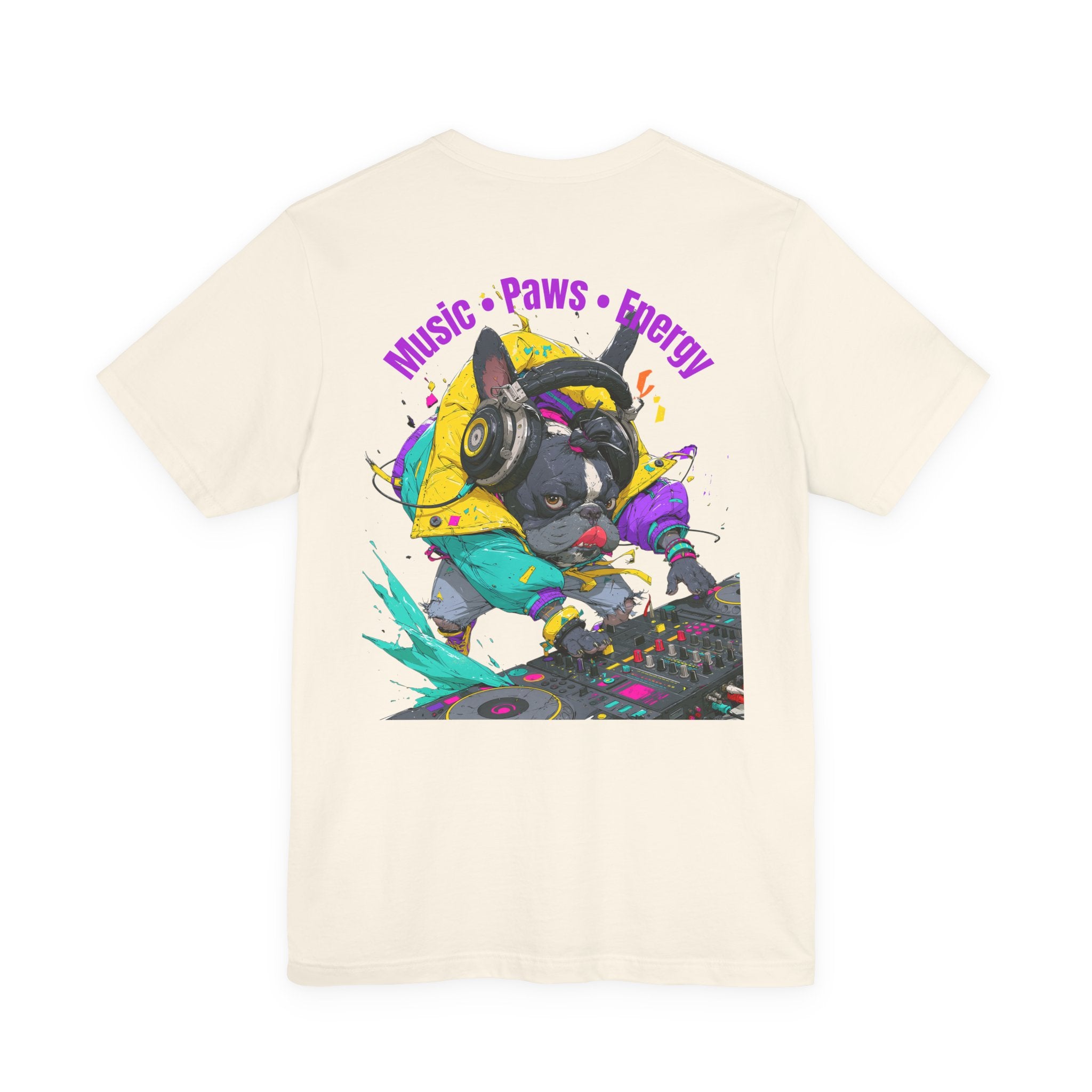 DJ French Bulldog T-Shirt — "Music • Paws • Energy" Graphic Tee