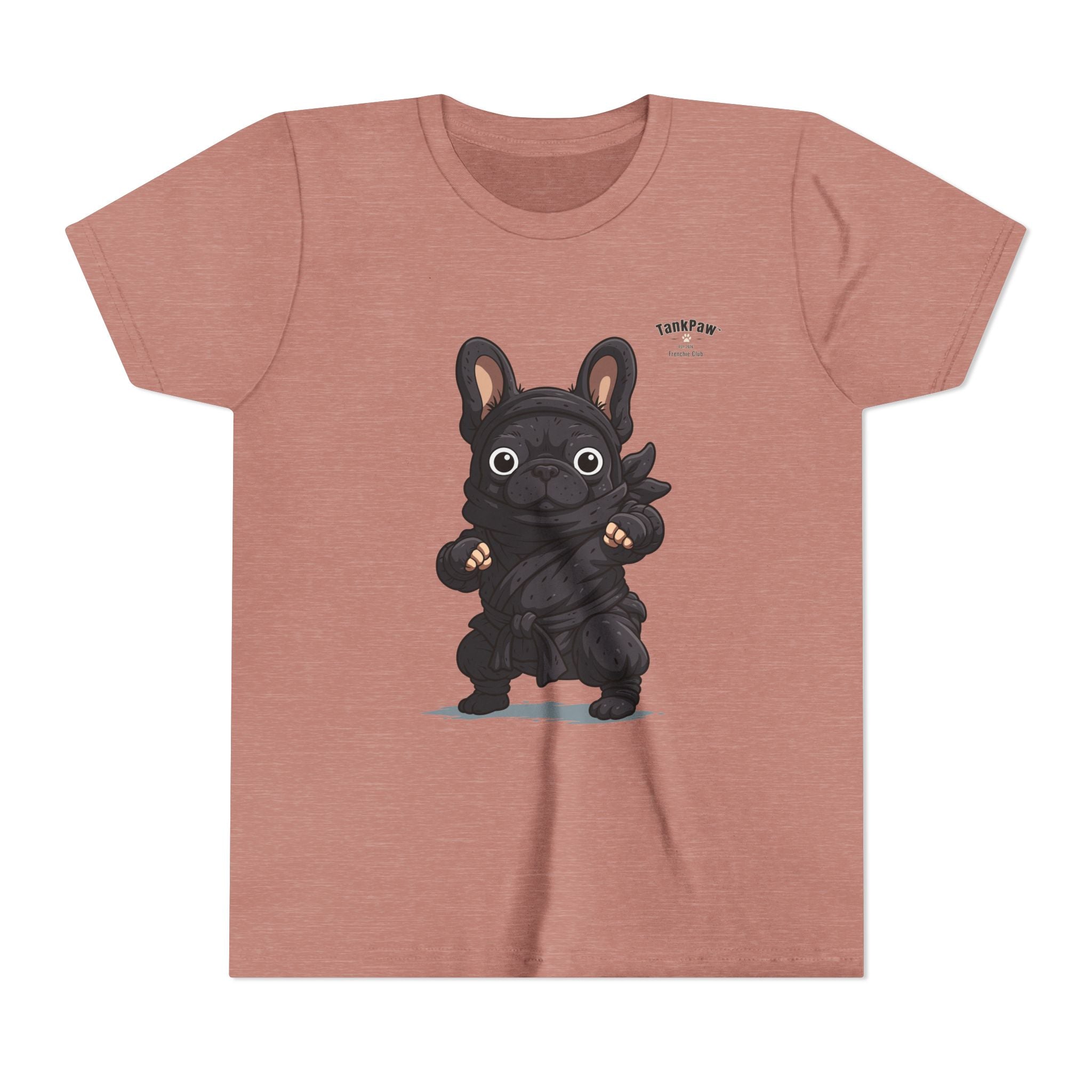 Kids Cute Black French Bulldog Tee – 'TARBUN' Cartoon Pup Youth T-Shirt