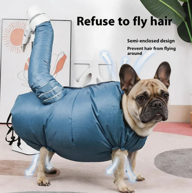 Pet Drying Bag for Dogs – Fast Drying Coat with Hands-Free Design for After Bath Grooming