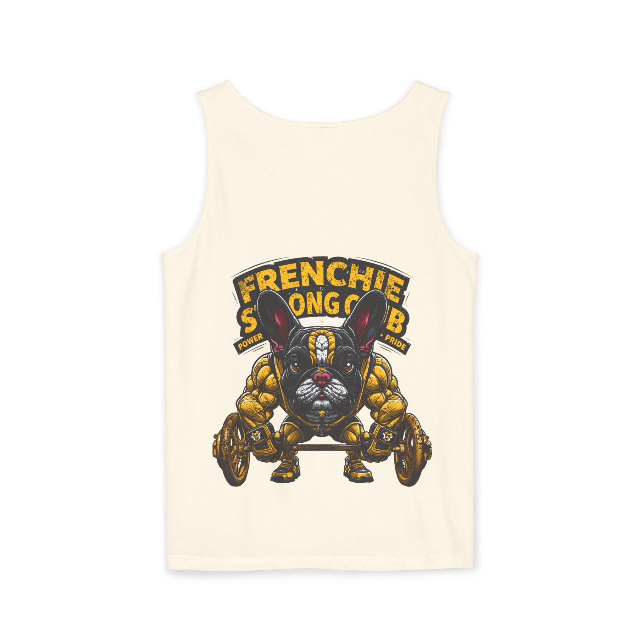 Power Paws Tank Top — "Frenchie Strong" Graphic Dog Fitness Tank